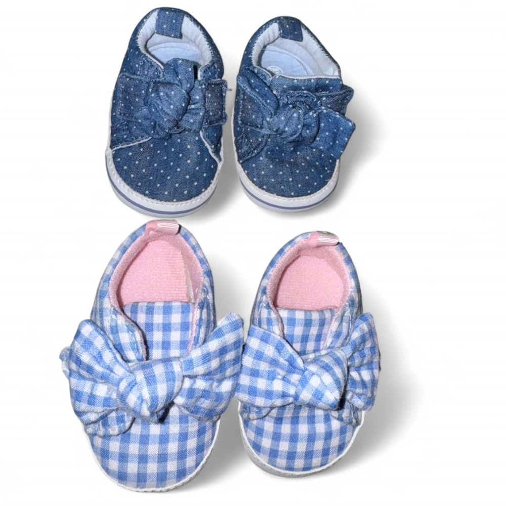 Charming Blue and white Baby Walker Shoes size 0-3 monts